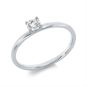 Solitaire Ring 4er-Krappe 18kt Weißgold mit 0,25ct Diamanten