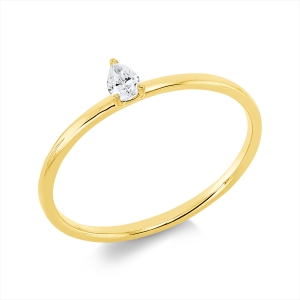 Solitaire Ring 3er-Krappe 18kt Gelbgold mit 0,10ct Diamanten