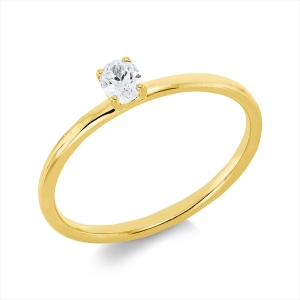 Solitaire Ring 4er-Krappe 18kt Gelbgold mit 0,19ct Diamanten