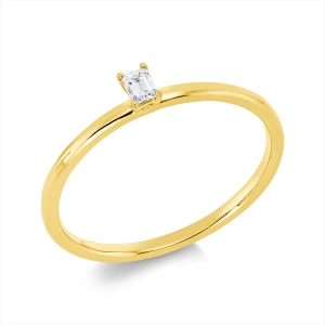 Solitaire Ring 4er-Krappe 18kt Gelbgold mit 0,09ct Diamanten
