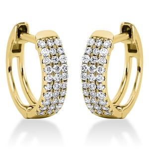Pavé Creolen  18kt Gelbgold mit 0,28ct Diamanten