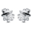 Solitaire Ohrstecker 6er-Krappe 18kt Weißgold mit 0,09ct Diamanten