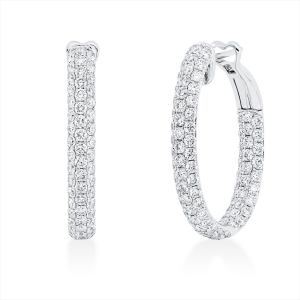 Pavé Creolen  18kt Weißgold mit 2,50ct Diamanten