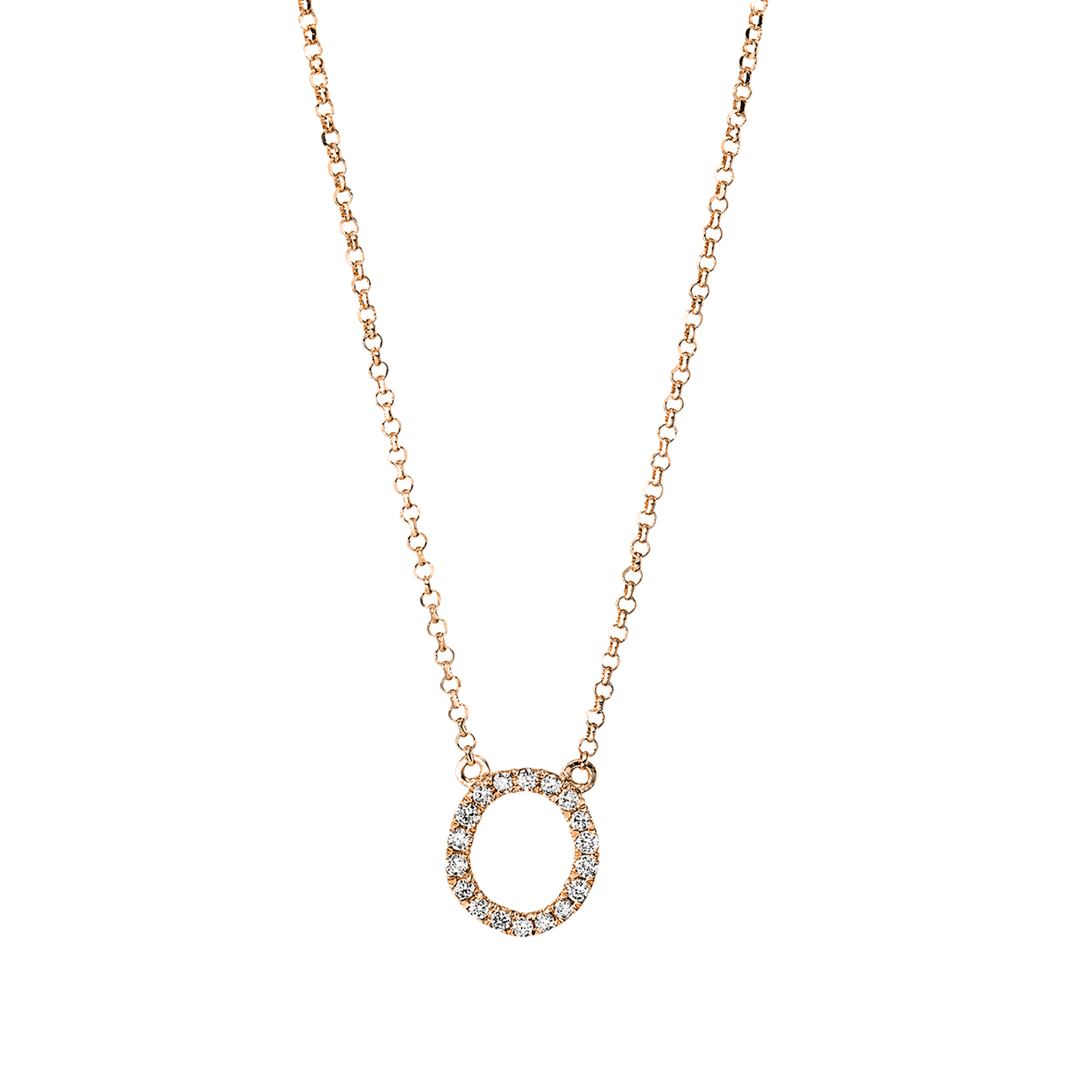 Collier 18 kt RG O, mit ZÖ 38.1 cm + 40.6 cm