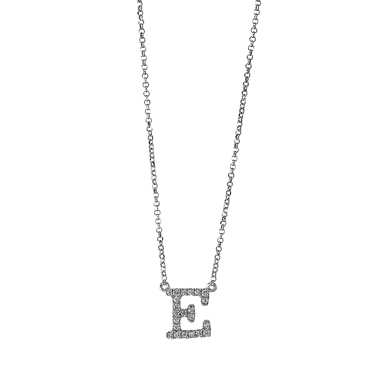 Collier 18 kt WG E, mit ZÖ 38 cm & 40.6 cm