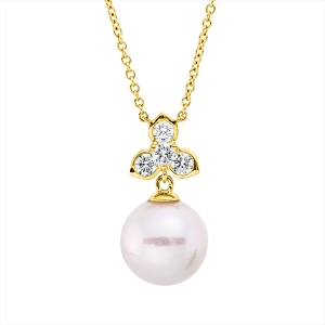 Collier  18kt Gelbgold mit ZÖ 40 cm mit 0,27ct Diamanten