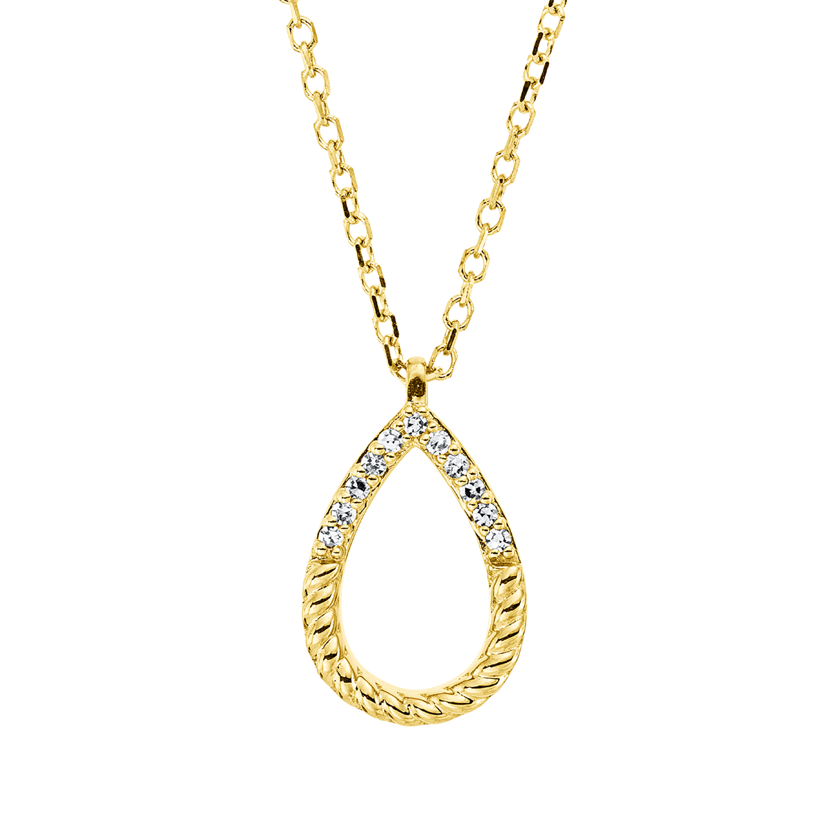 Collier 18 kt GG Tropfen, mit ZÖ 40 cm, 42cm