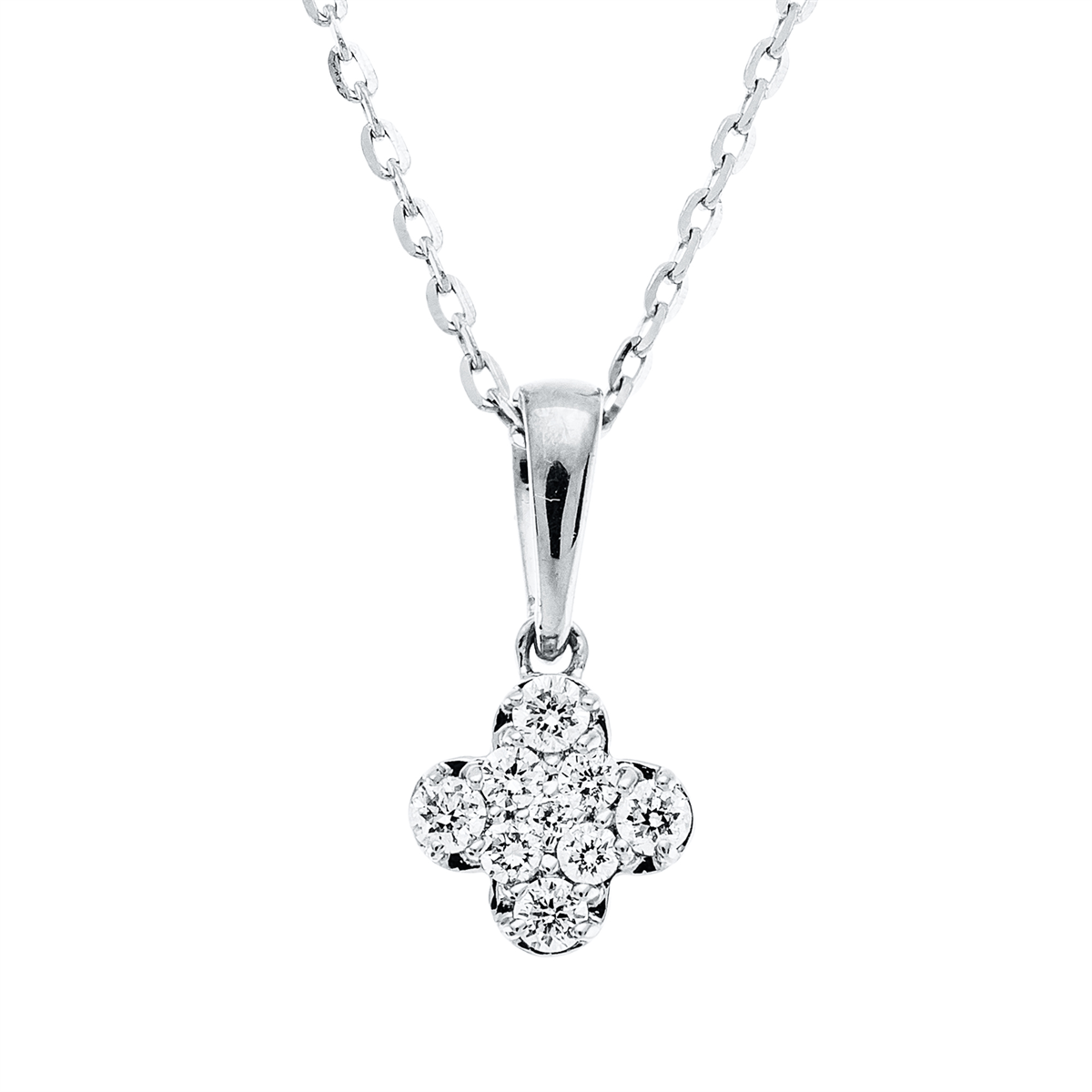 Collier 18 kt WG, mit ZÖ 40 cm + 43 cm