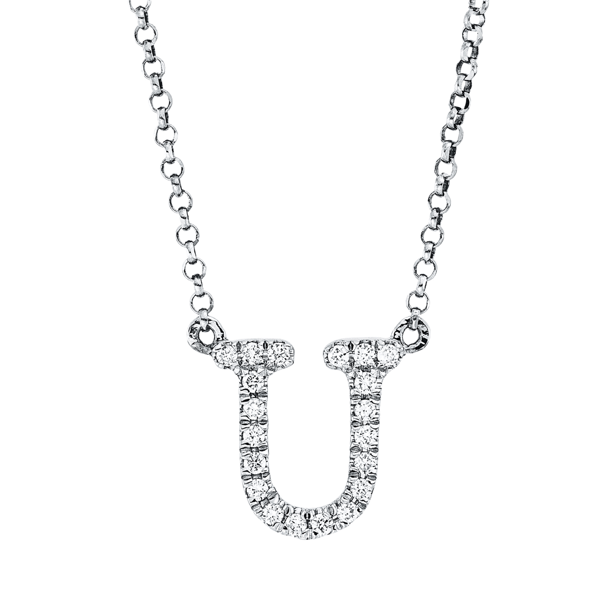 Collier 18 kt WG U, mit ZÖ 50cm + 52.5 cm