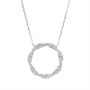 Collier 18 kt WG Kreis, mit ZÖ 40 cm