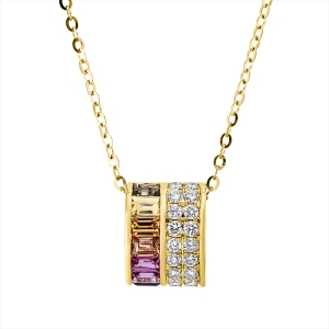 Collier 18 kt GG, mit ZÖ 42+43,5cm