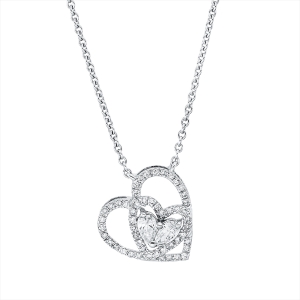 Collier 18 kt WG Herz