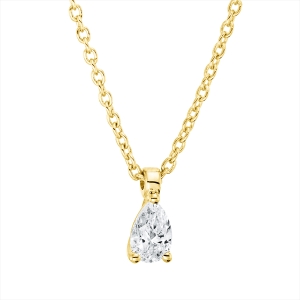 Solitaire Collier 3er-Krappe 18kt Gelbgold mit ZÖ 42 cm mit 0,14ct Diamanten