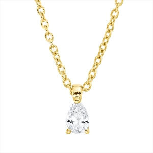 Solitaire Collier 3er-Krappe 18kt Gelbgold mit ZÖ 42 cm mit 0,10ct Diamanten