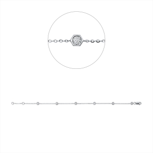 Armband 18 kt GG, Fassung schwarz rhodiniert