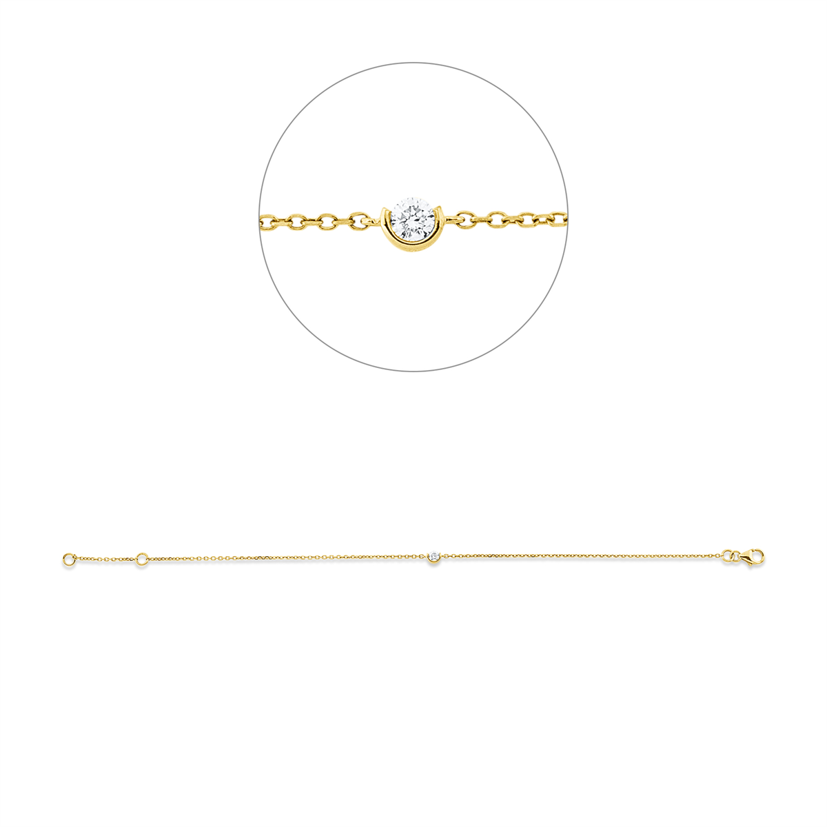 Armband 18 kt GG, mit ZÖ 16 cm