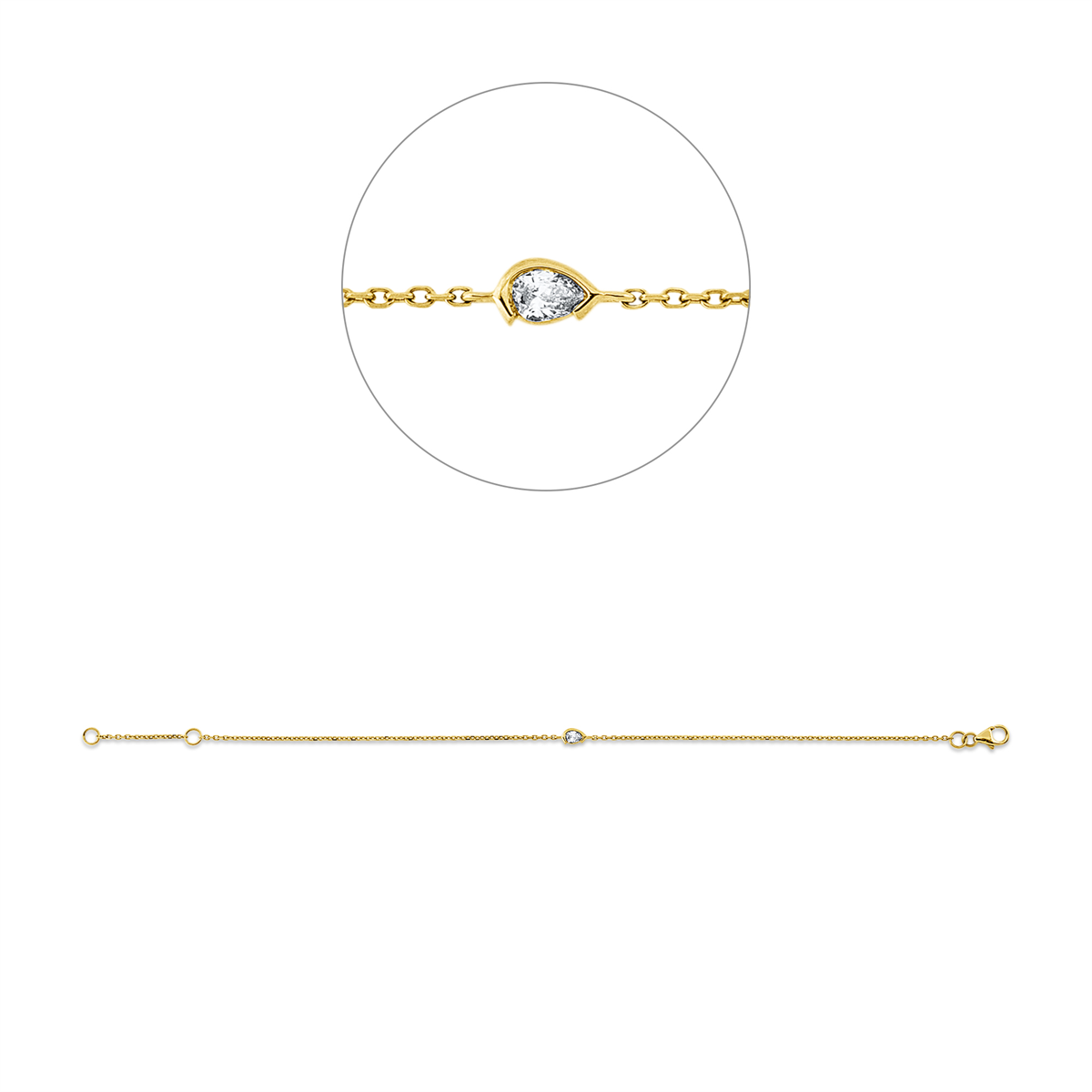 Armband 18 kt GG, mit ZÖ 16 cm