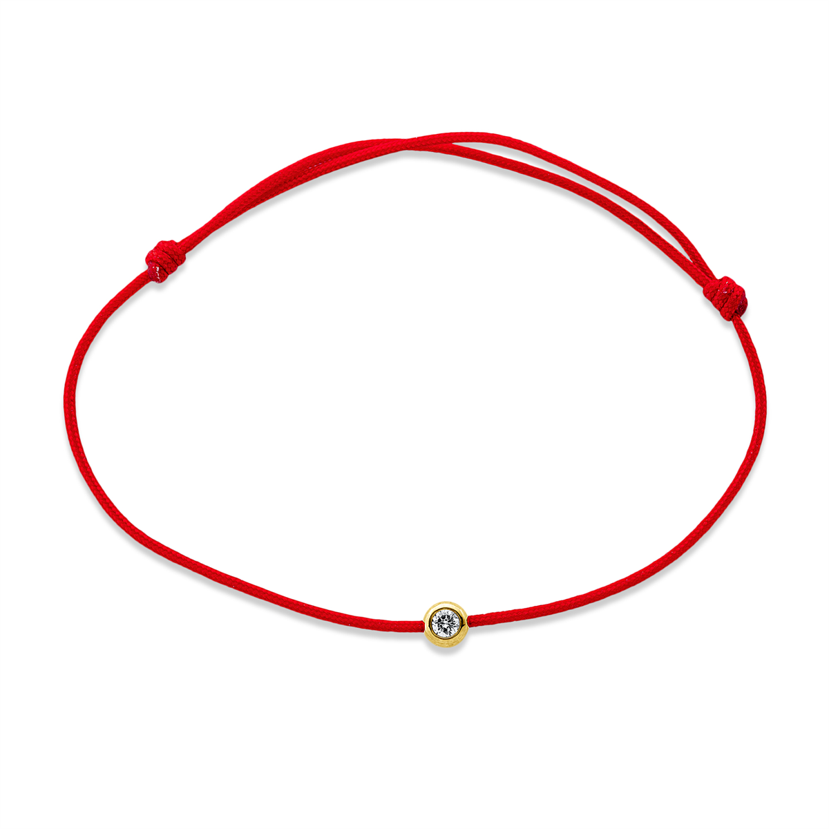 Armband Zarge 18 kt GG, rot cord 15,5-19,5 cm