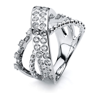 Ring  18kt Weißgold mit 1,38ct Diamanten