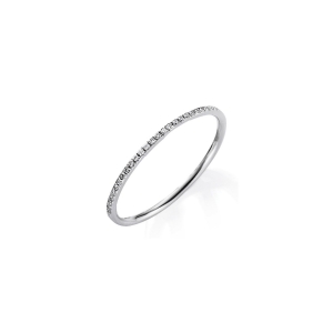 Memoire halb Ring  18kt Weißgold mit 0,11ct Diamanten
