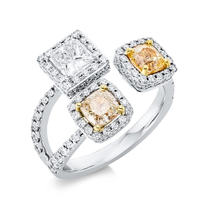 Ring 18 kt WG+GG, GIA 2pcs