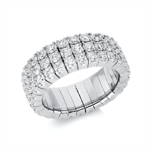 Ring 4er-Krappe 18 kt WG, Flex-Band, variabel