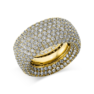 Pavé Ring  18kt Gelbgold mit 10,36ct Diamanten