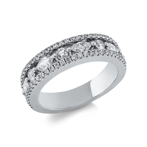 Ring  18kt Weißgold mit 1,00ct Diamanten