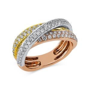 Pavé Ring  18kt Weißgold / Gelbgold / Rotgold mit 1,07ct Diamanten