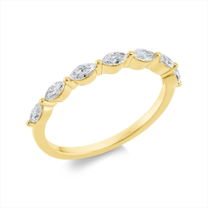 Memoire halb Ring  18kt Gelbgold mit 0,42ct Diamanten