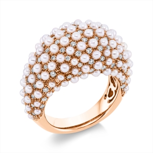 Ring  18kt Rotgold mit 0,57ct Diamanten