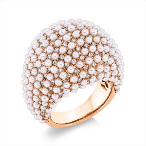 Ring  18kt Rotgold mit 0,98ct Diamanten