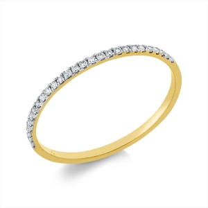Memoire halb Ring  18kt Gelbgold / Weißgold mit 0,11ct Diamanten