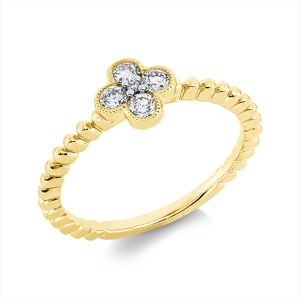 Ring 18 kt GG, Fassung rhodiniert