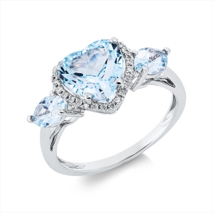 Ring 3er-Krappe 18 kt GG Herz