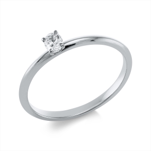 Solitaire Ring 4er-Krappe 18kt Gelbgold mit 0,15ct Diamanten
