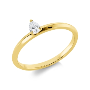 Solitaire Ring 3er-Krappe 18kt Gelbgold mit 0,16ct Diamanten