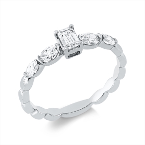 Solitaire Ring  18kt Weißgold mit 0,59ct Diamanten