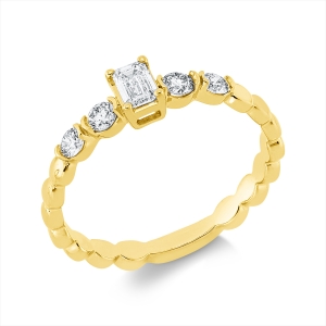 Solitaire Ring  18kt Gelbgold mit 0,42ct Diamanten