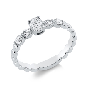 Solitaire Ring  18kt Weißgold mit 0,44ct Diamanten