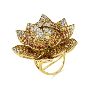 Ring 18 kt GG Blume/Blumen