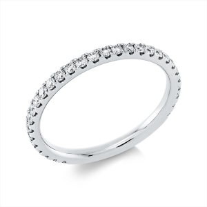 Memoire halb Ring  18kt Weißgold mit 0,42ct Diamanten
