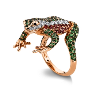 Ring 18 kt RG+WG Frosch