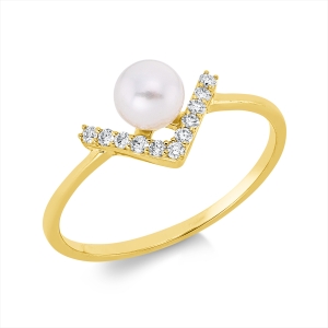 Ring  18kt Gelbgold mit 0,09ct Diamanten