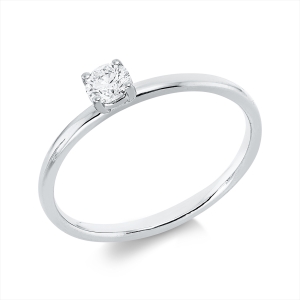 Solitaire Ring 4er-Krappe 18kt Gelbgold mit 0,20ct Diamanten