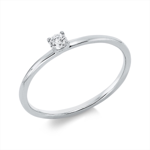 Solitaire Ring 4er-Krappe 18kt Gelbgold mit 0,10ct Diamanten