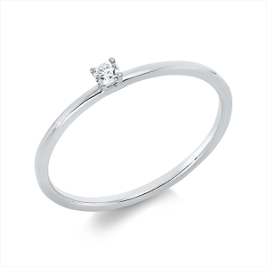 Solitaire Ring 4er-Krappe 18kt Gelbgold mit 0,05ct Diamanten