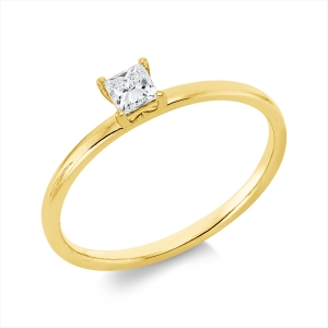Solitaire Ring 4er-Krappe 18kt Gelbgold mit 0,20ct Diamanten