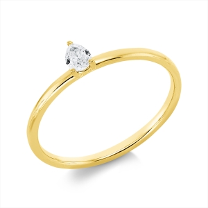Solitaire Ring 3er-Krappe 18kt Gelbgold mit 0,14ct Diamanten