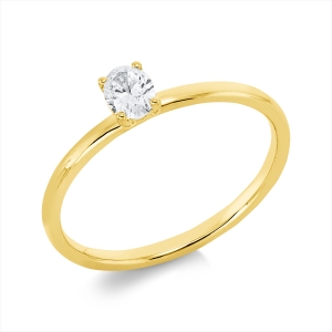 Solitaire Ring 4er-Krappe 18kt Gelbgold mit 0,25ct Diamanten